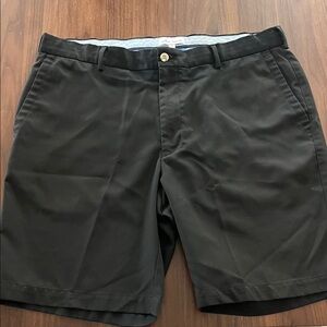 Peter Millar Black Flat-Front Chino Shorts